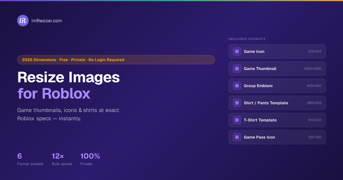 Resize Image for Roblox — Online Free | ImResizer
