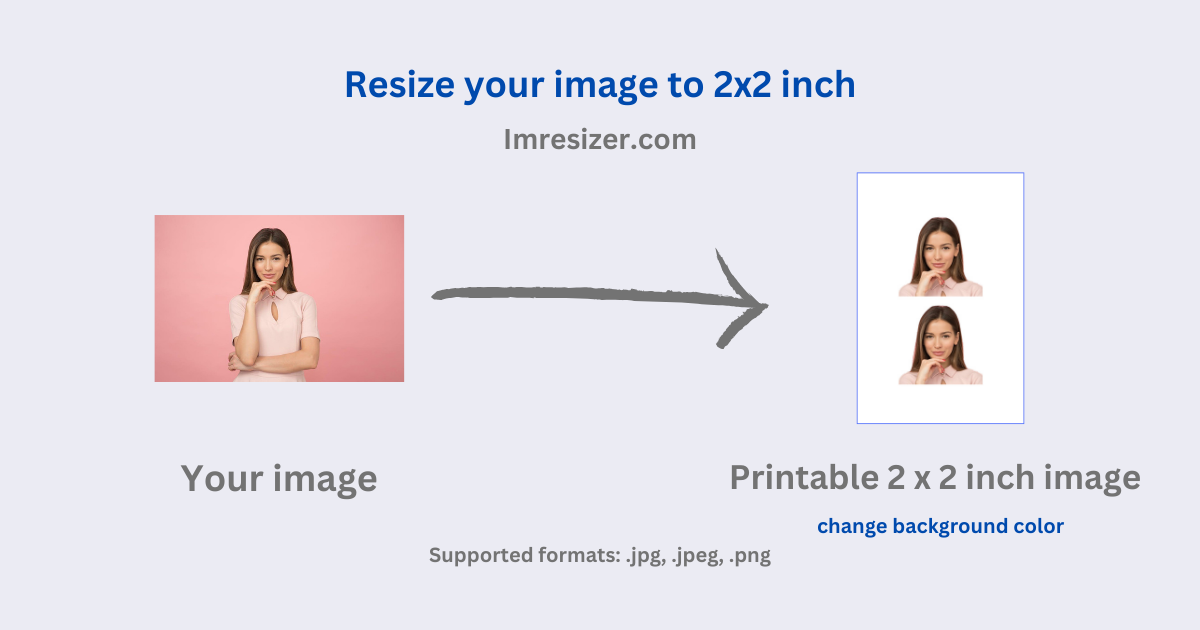 Resize image to 2x2 inch imresizer
