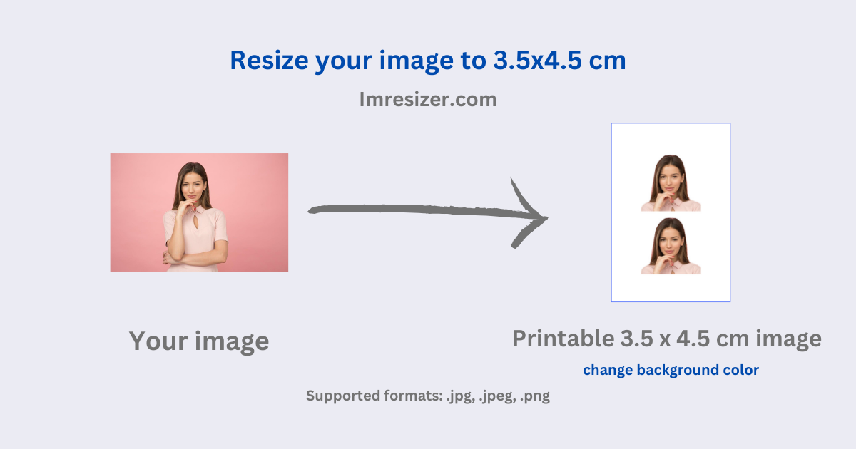 resize photo to 3.5 x 1.5 cm