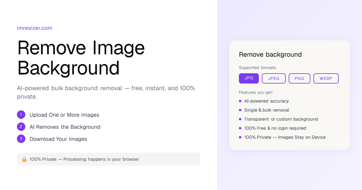 Bulk Remove Background Online online free | ImResizer