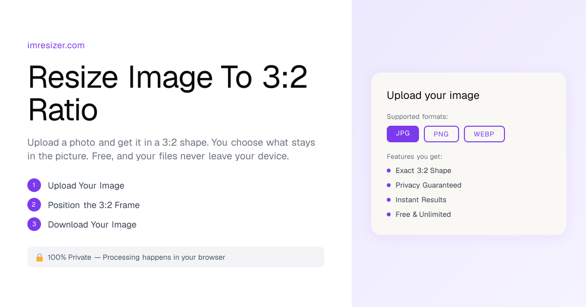 Resize Image To 3:2 Ratio Online Free | ImResizer