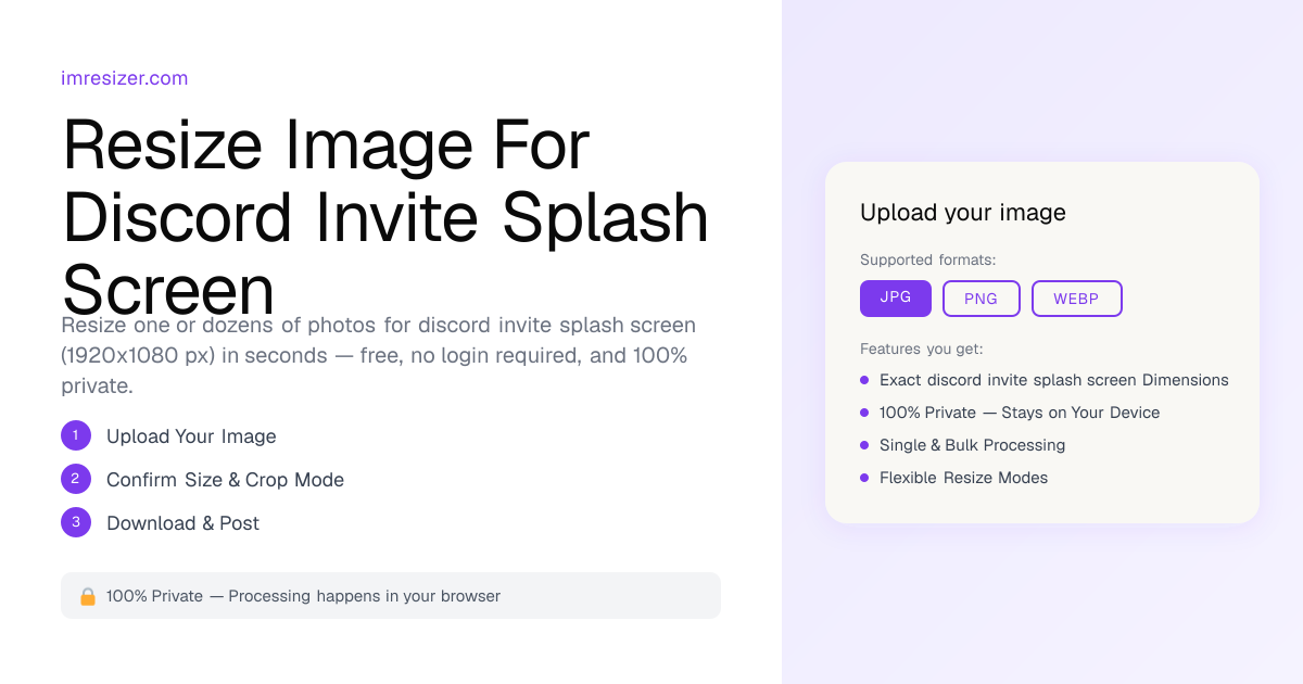 Resize Image for Discord Invite Splash Screen - 1920×1080 px