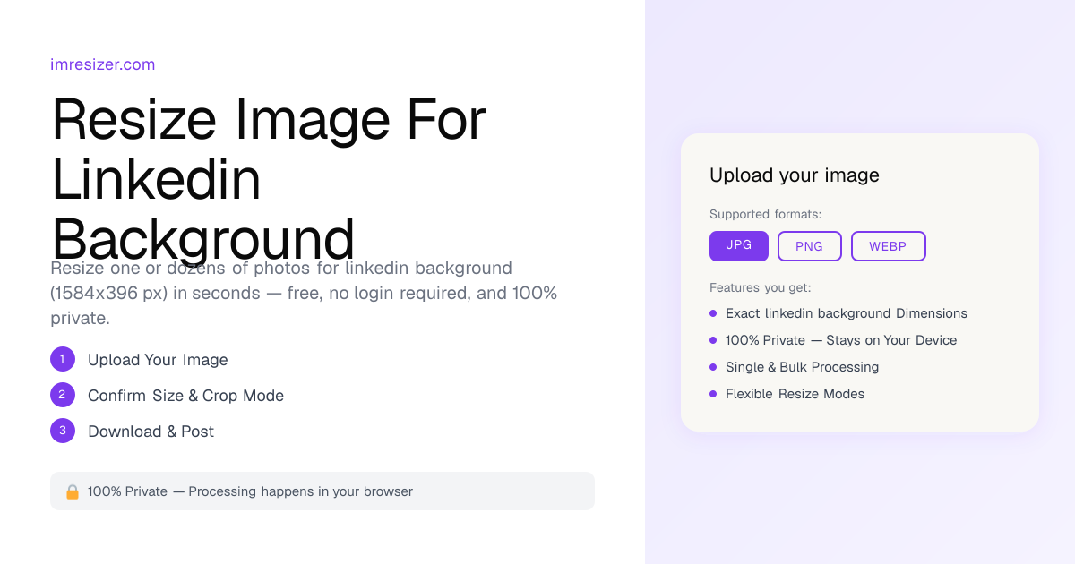 Resize Image for LinkedIn Background - 1584×396 px