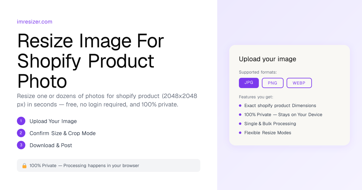 Resize Image for Shopify Product Photo - 2048×2048 px