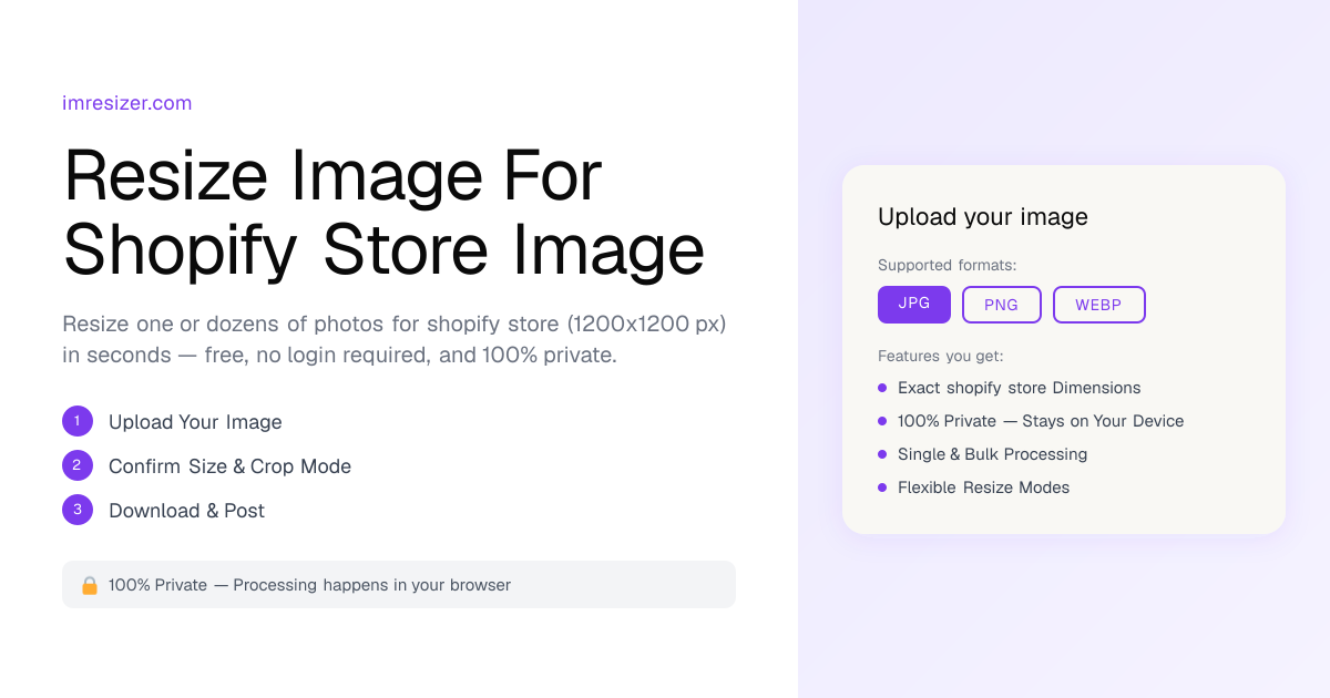 Resize Image for Shopify Store Image - 1200×1200 px