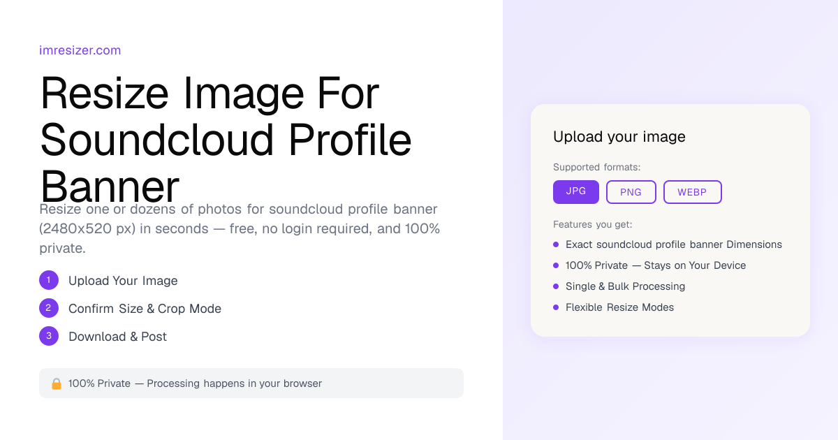 Resize Image for SoundCloud Profile Banner - 2480×520 px