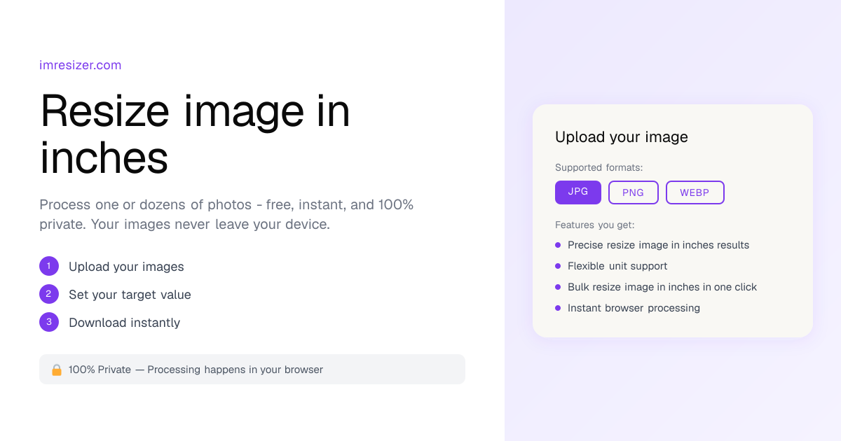 Resize image in inches online free | ImResizer
