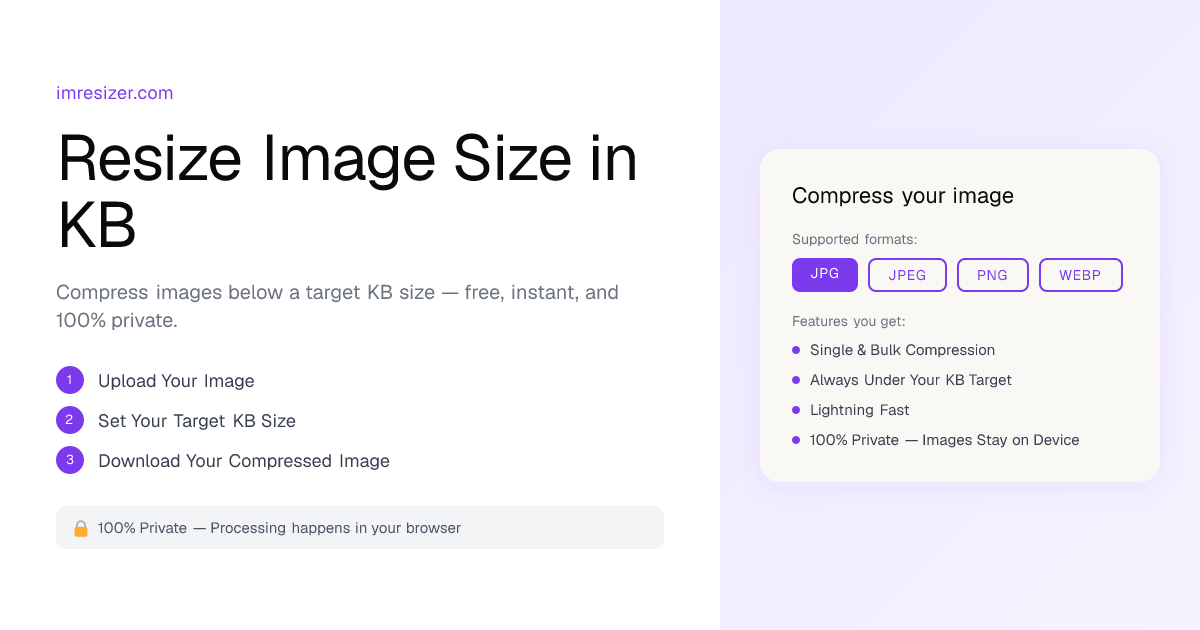 Reduce Image Size in KB — Free Image Resizer in KB | ImResizer