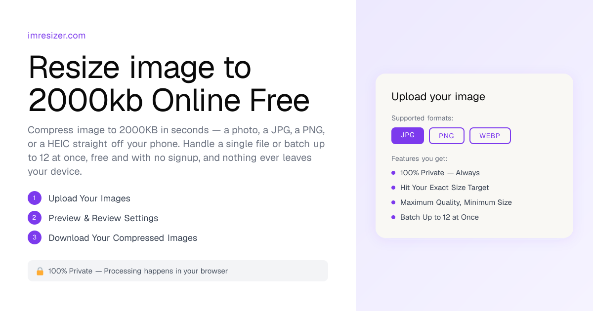 Resize image to 2000KB online free | ImResizer