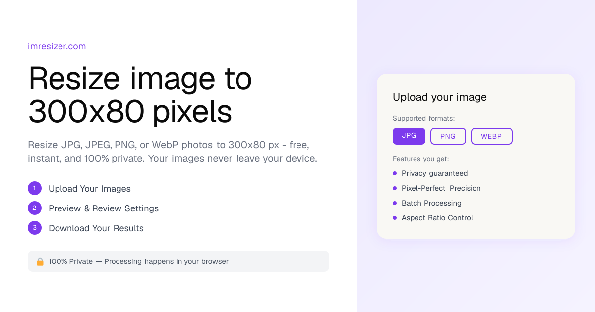 Resize image to 300x80 pixels online free | ImResizer