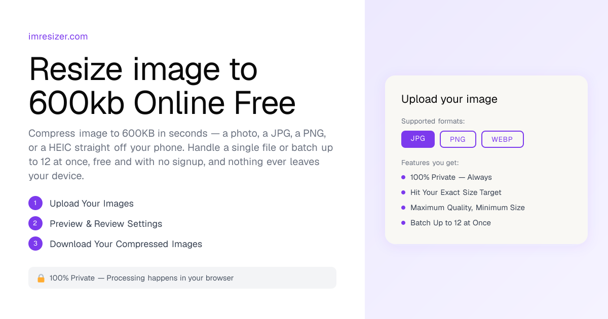 Resize image to 600KB online free | ImResizer