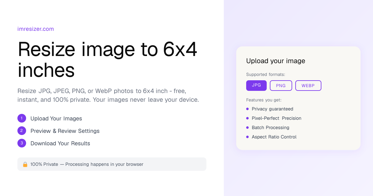 Resize image to 6x4 inches online free | ImResizer
