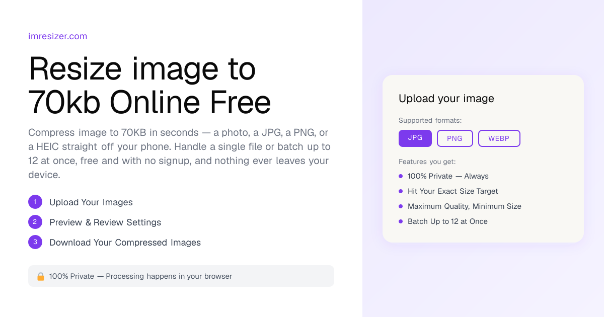 Resize image to 70KB online free | ImResizer