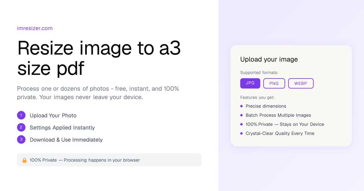 Resize image to A3 size PDF (11.69x16.54 inch)