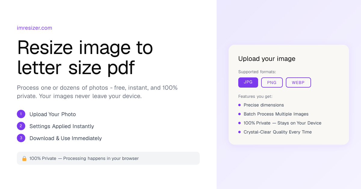 Resize image to Letter size PDF (8.5x11 inch)