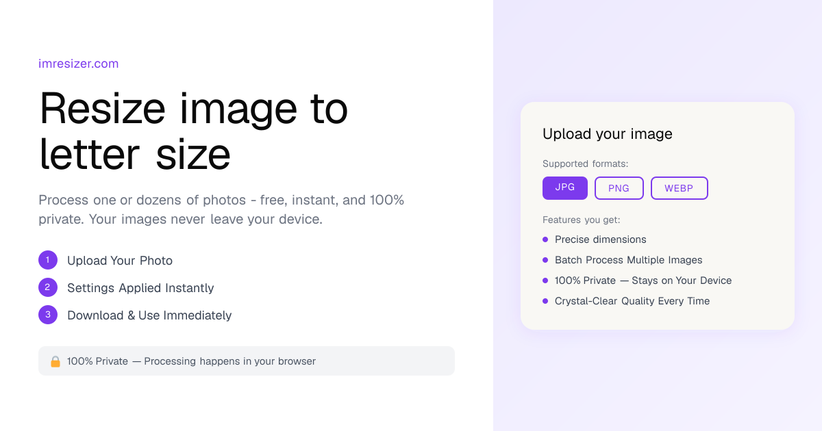 Resize image to Letter size (8.5x11 inch)