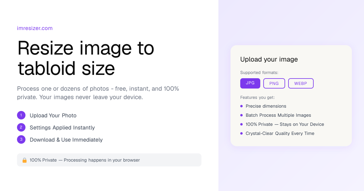 Resize image to Tabloid size (11x17 inch)