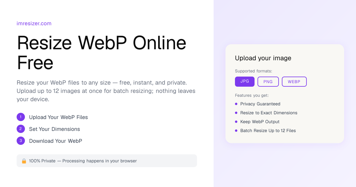 Resize WebP Online — Free WebP Resizer | ImResizer